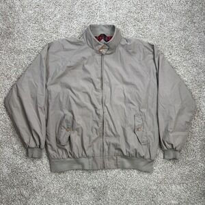 Vintage Field & Stream Men 2XLT Jacket Bomber Zip Harrington Beige Hong Kong 90s